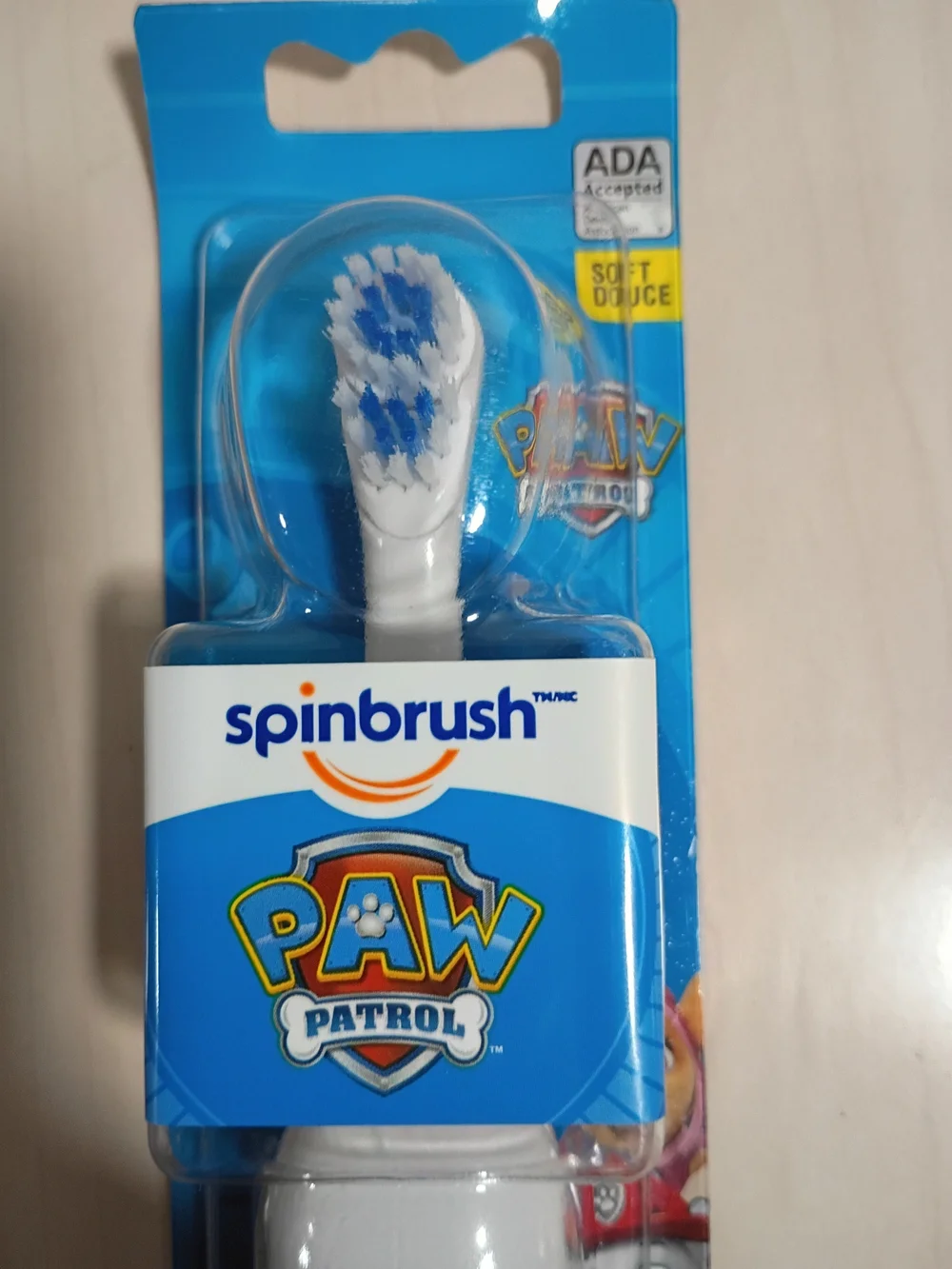 Paw Patrol Kids Spinbrush Electric Toothbrush - Blue & White NEW
